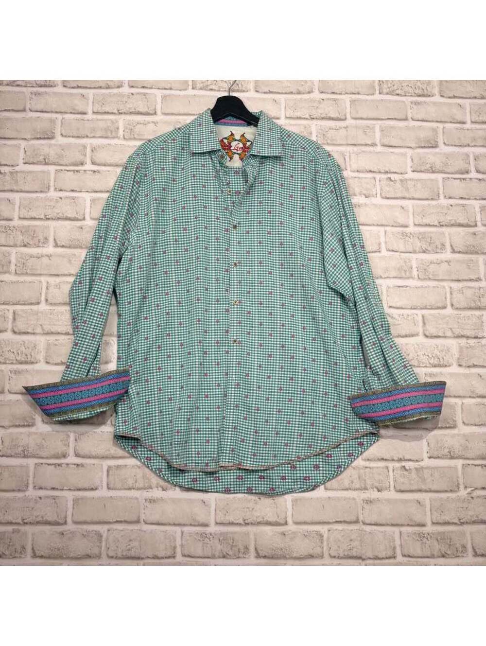 Robert Graham Dress Shirt Lips Gingham Men's L